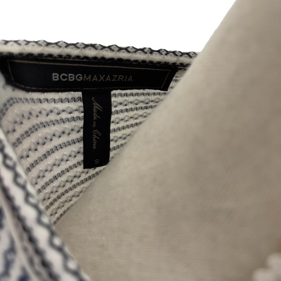 BCBGMaxAzria Lani Lace Up Front Embroidered Striped Knit Tunic Dress Womens S - Picture 13 of 14